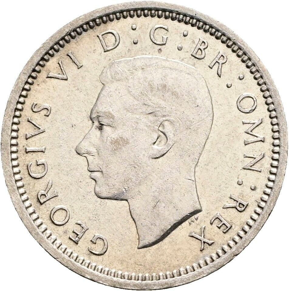 3 Pence Georg VI. (1936-1952) 1940 – Vorderseite