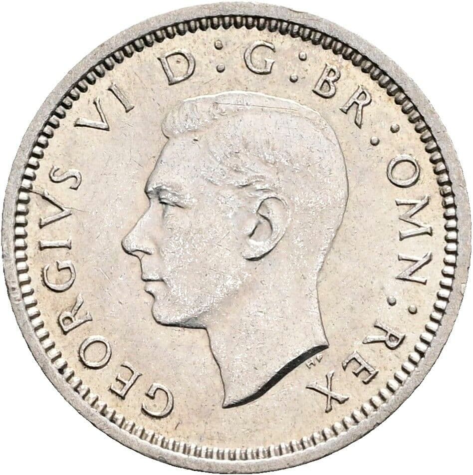 3 Pence Georg VI. (1936-1952) 1941 – Vorderseite