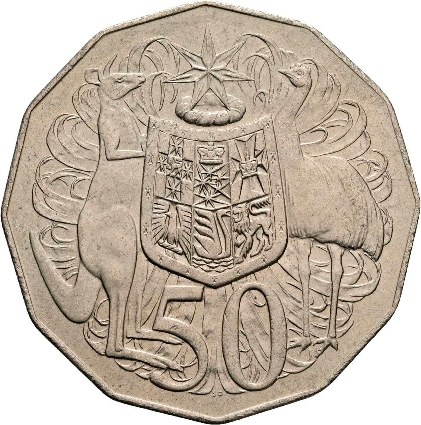 50 Cents Elisabeth II. 1952-2022 1976 – Rückseite