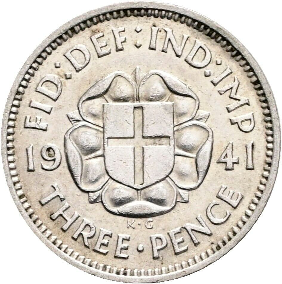 3 Pence Georg VI. (1936-1952) 1941 – Rückseite
