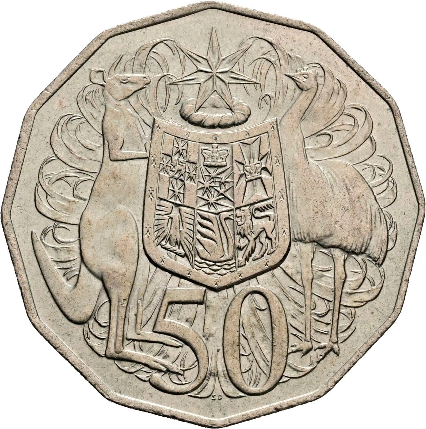 50 Cents Elisabeth II. 1952-2022 1980 – Rückseite