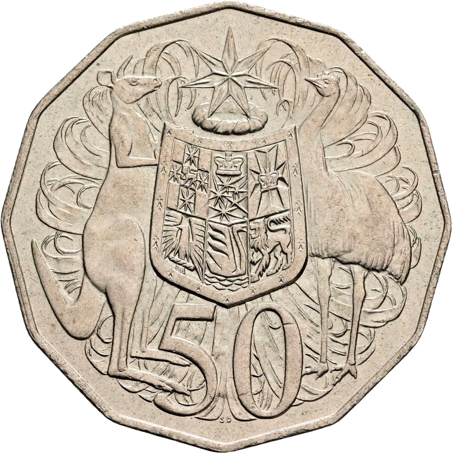 50 Cents Elisabeth II. 1952-2022 1980 – Rückseite
