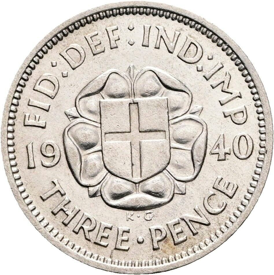 3 Pence George VI. 1936-1952 1940 – Rückseite
