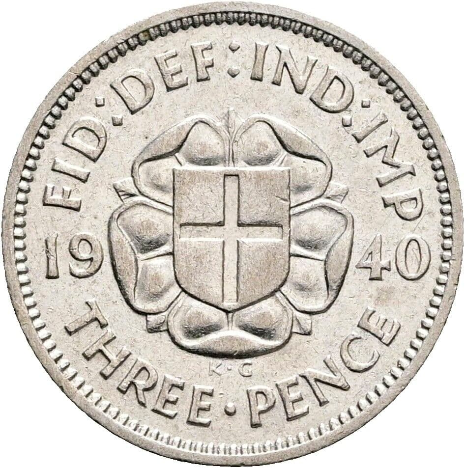 3 Pence 1940 – Rückseite