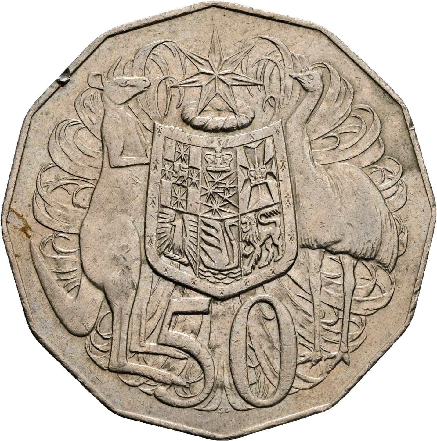 50 Cents Elisabeth II. 1952-2022 1976 – Rückseite