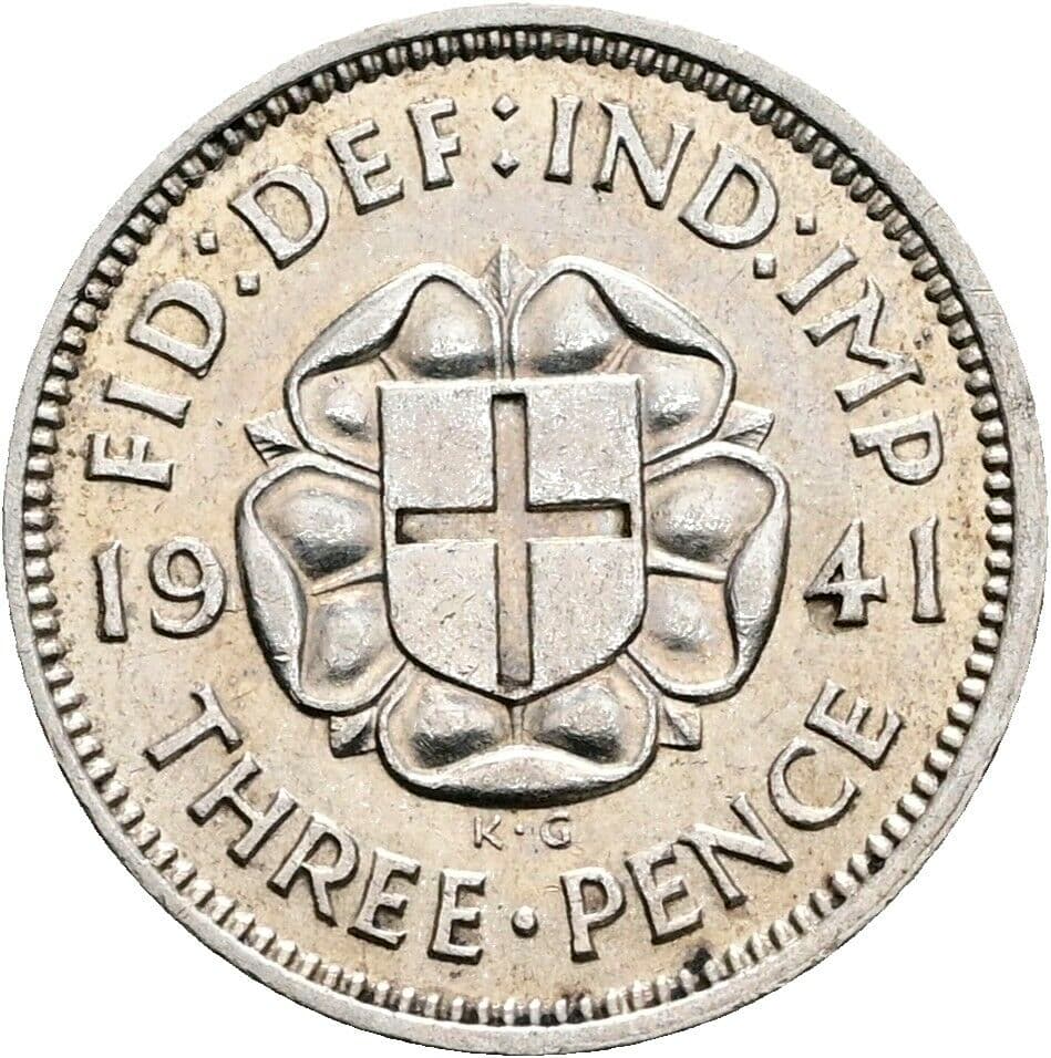 3 Pence Georg VI. (1936-1952) 1941 – Rückseite