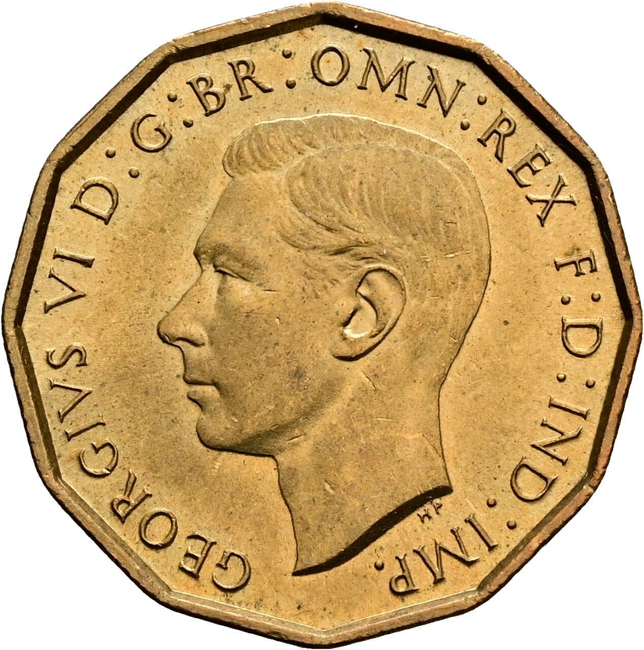 3 Pence Georg VI. (1936-1952) 1937 – Vorderseite