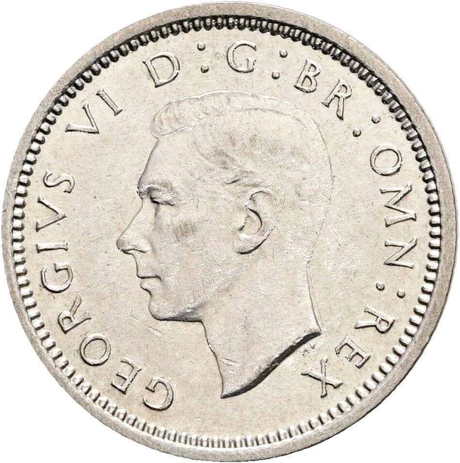 3 Pence Georg VI. (1936-1952) 1940 – Vorderseite