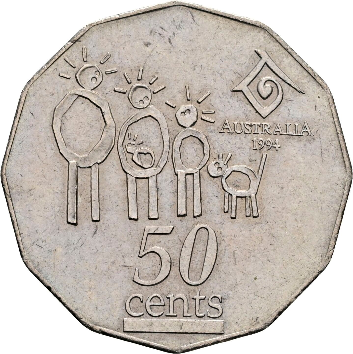 50 Cents Elisabeth II. 1952-2022 1994 – Vorderseite