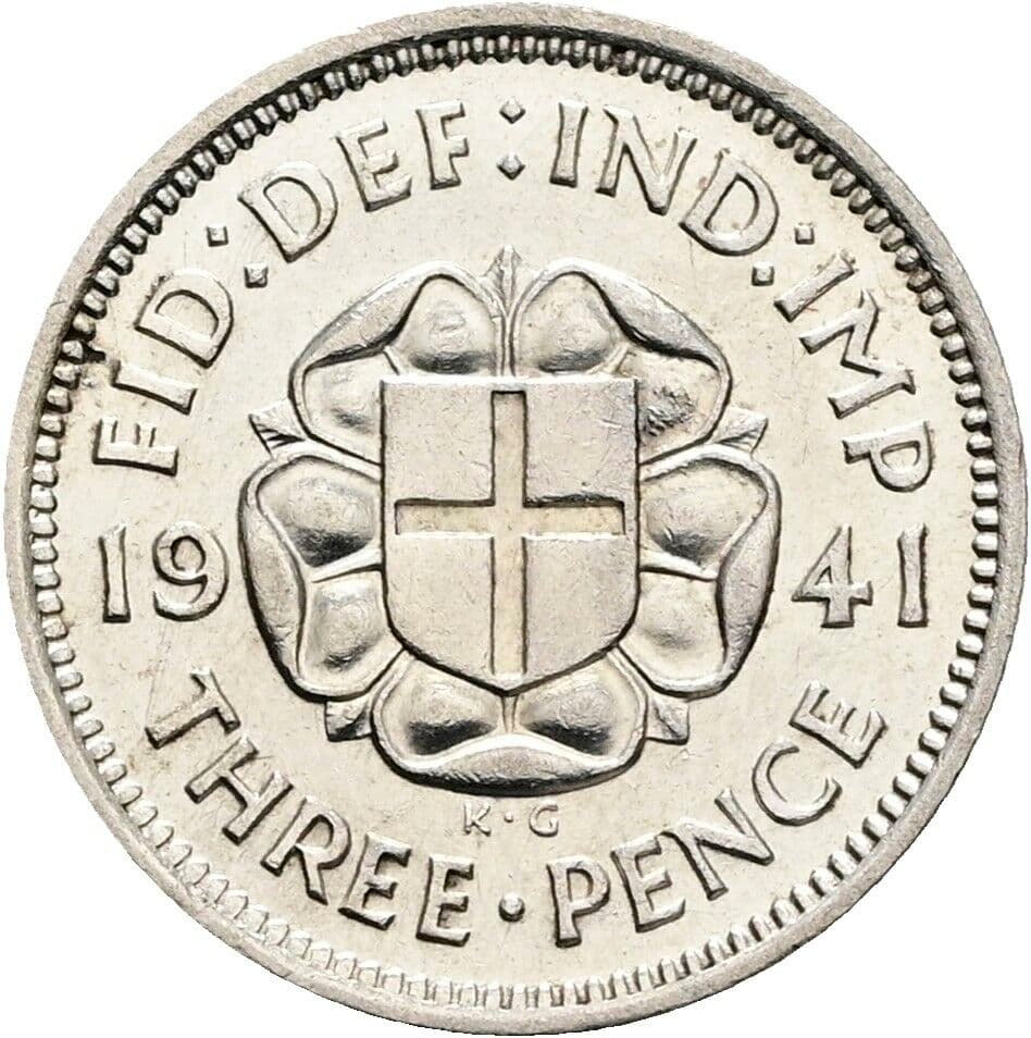 3 Pence George VI. 1936-1952 1941 – Rückseite