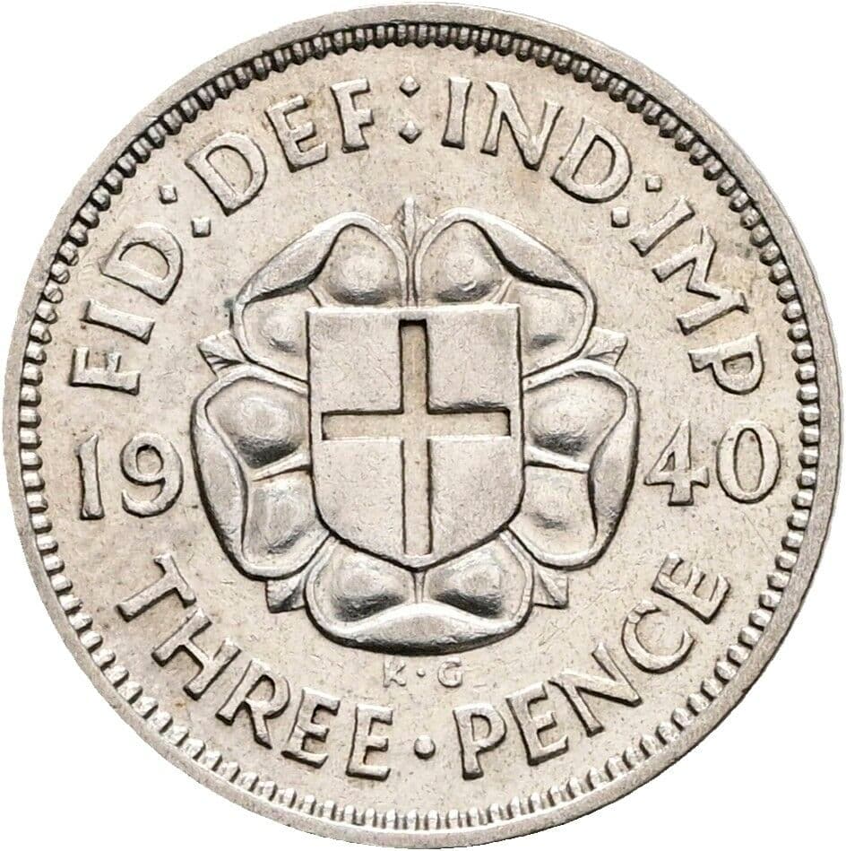 3 Pence George VI. 1936-1952 1940 – Rückseite