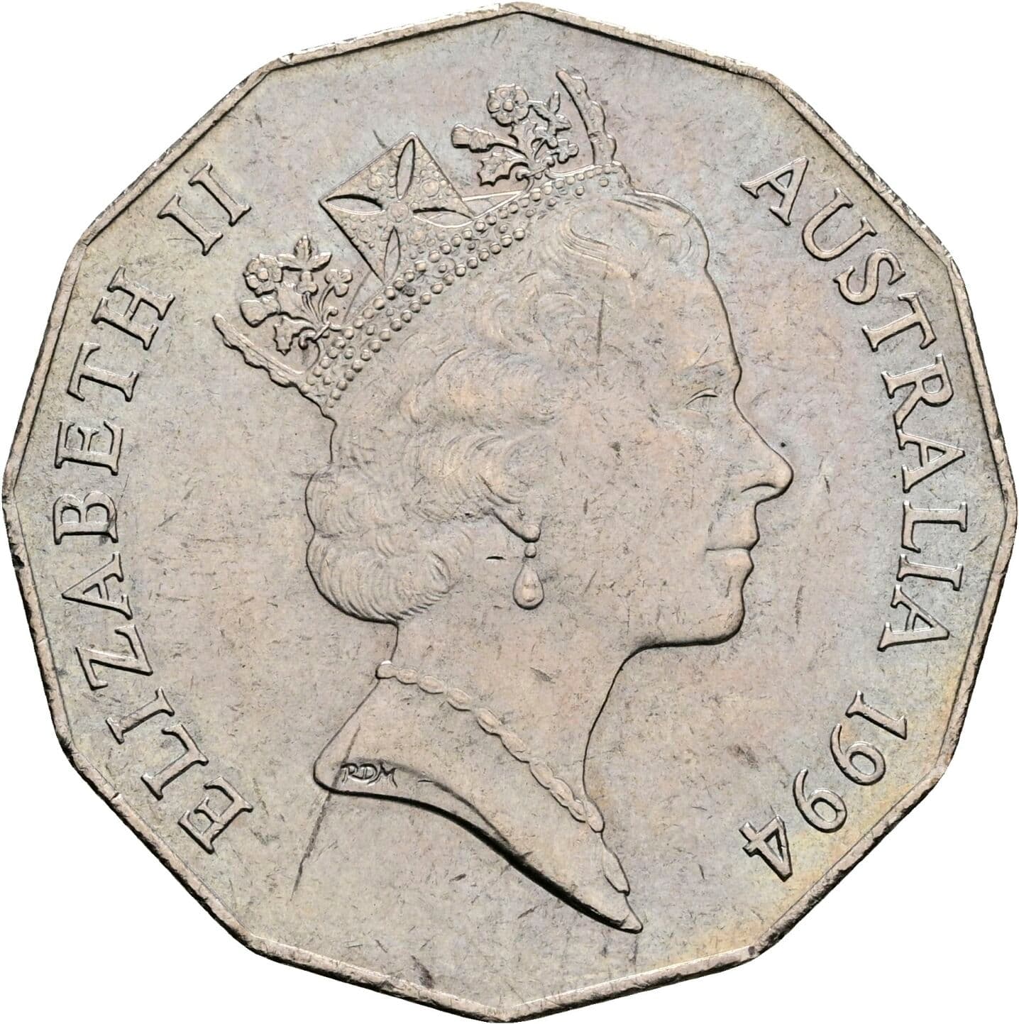 50 Cents Elisabeth II. 1952-2022 1994 – Rückseite