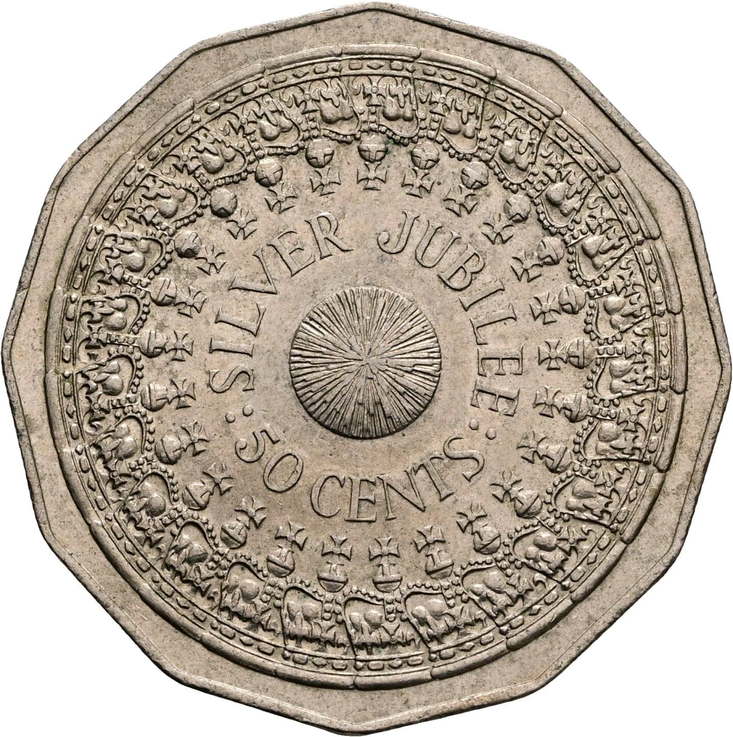 50 Cents Elisabeth II. 1952-2022 1977 – Rückseite