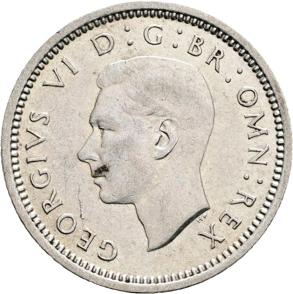 3 Pence Georg VI. (1936-1952) 1940 – Vorderseite