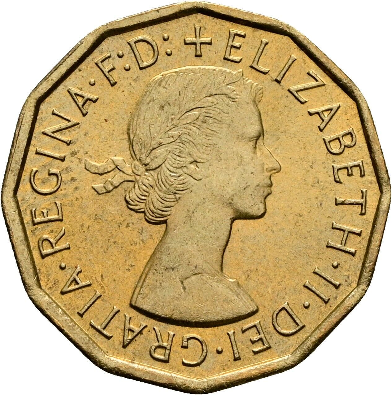 3 Pence 1967 – Vorderseite