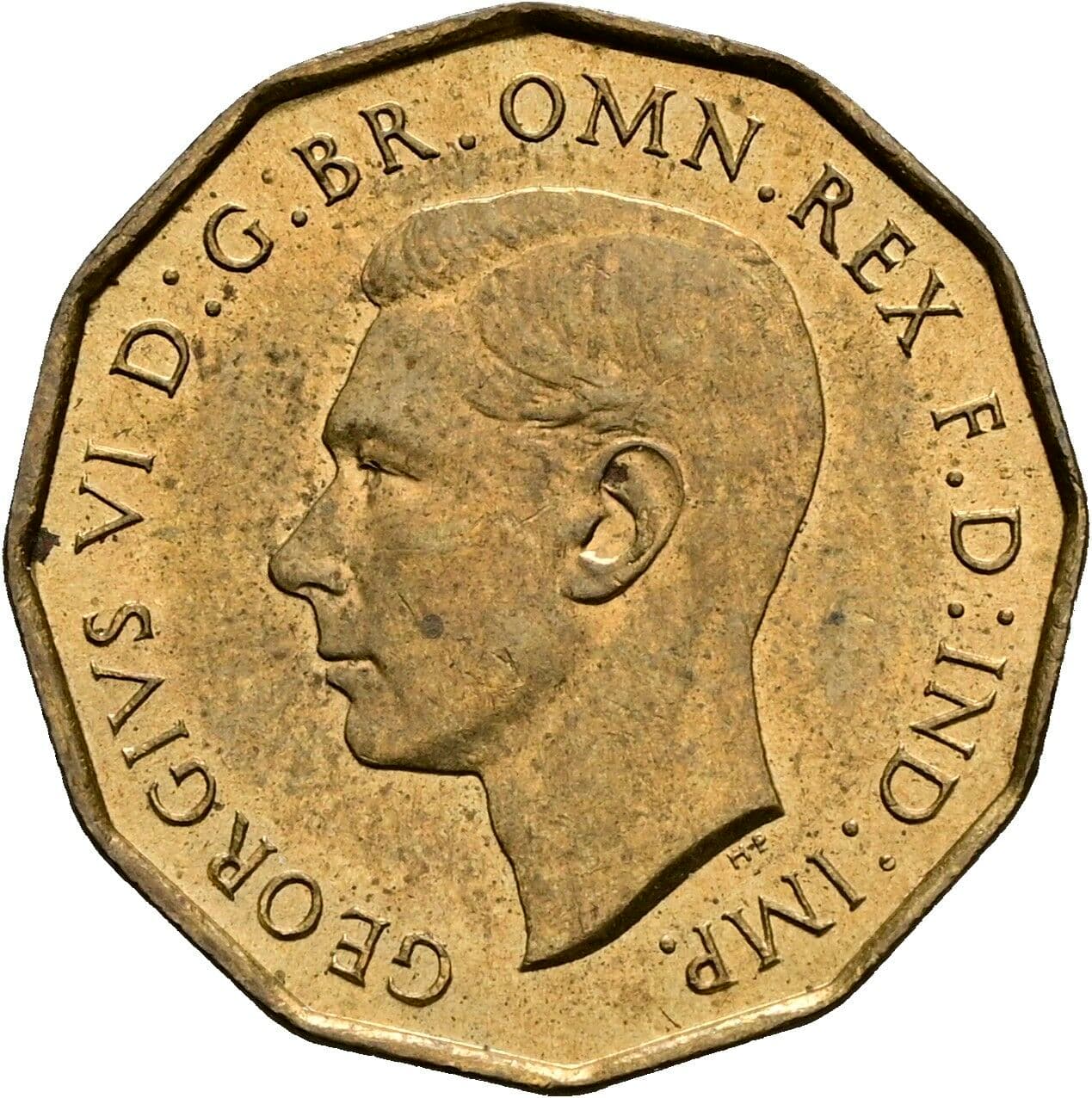 3 Pence Georg VI. (1936-1952) 1937 – Vorderseite
