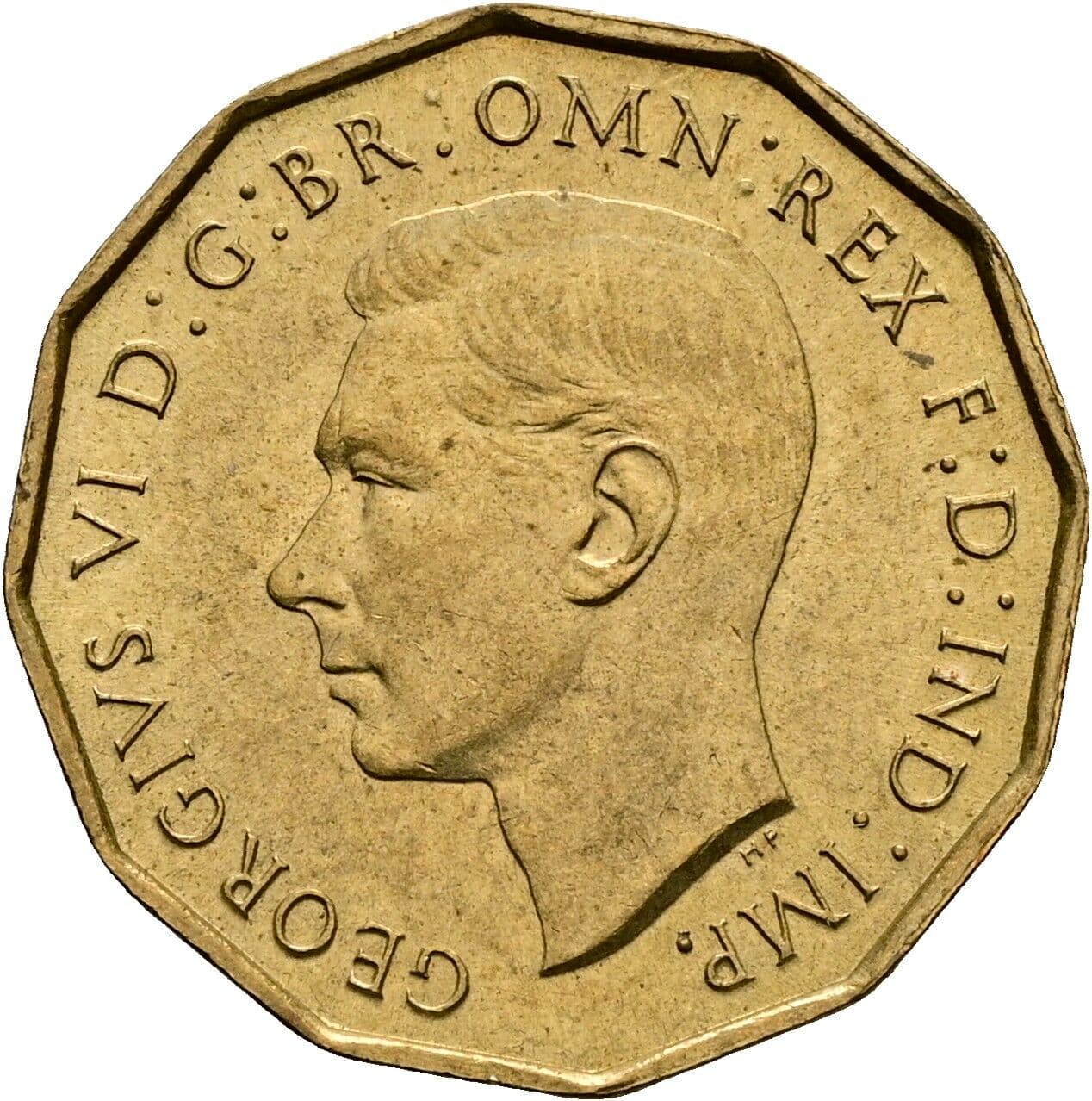 3 Pence George VI. 1936-1952 1937 – Vorderseite