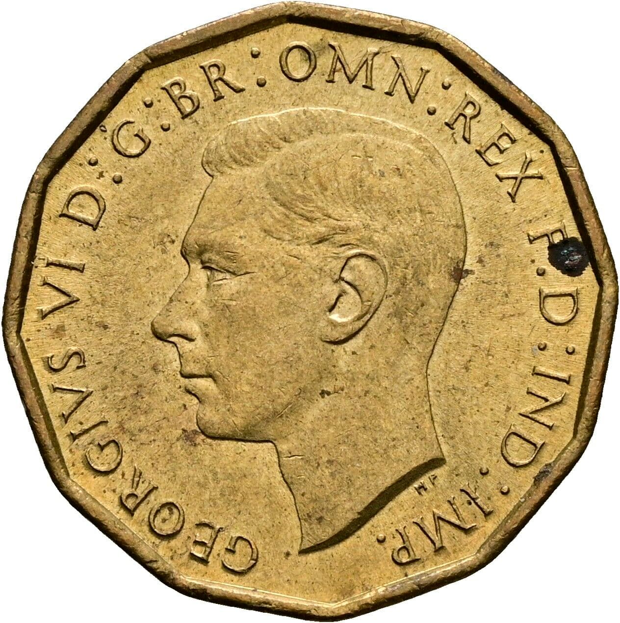 3 Pence George VI. 1936-1952 1942 – Vorderseite
