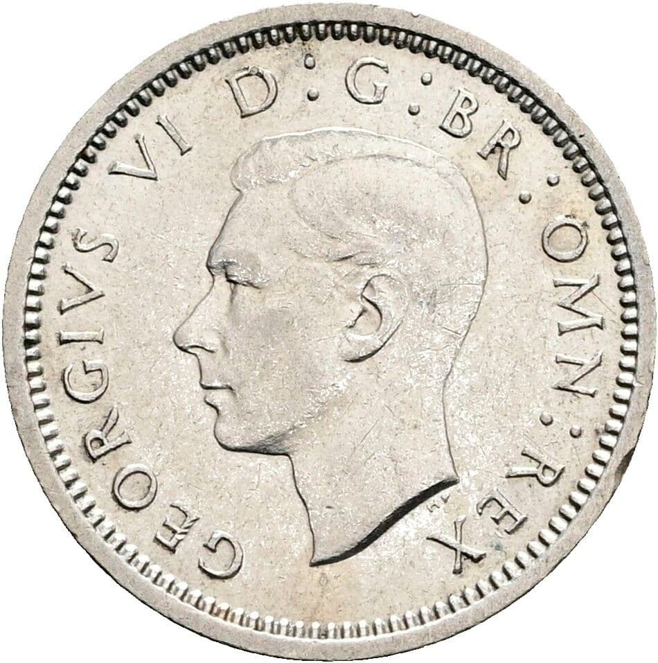 3 Pence Georg VI. (1936-1952) 1940 – Vorderseite