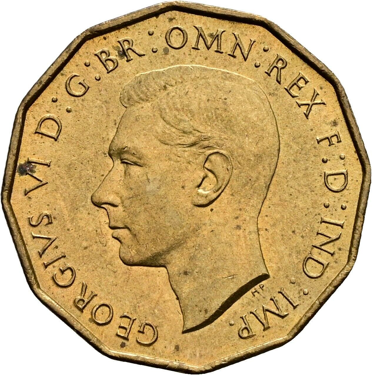 3 Pence Georg VI. (1936-1952) 1937 – Vorderseite