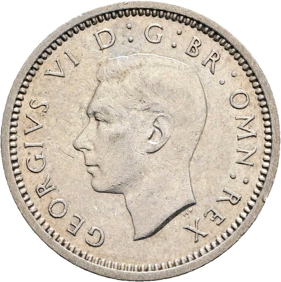 3 Pence Georg VI. (1936-1952) 1940 – Vorderseite