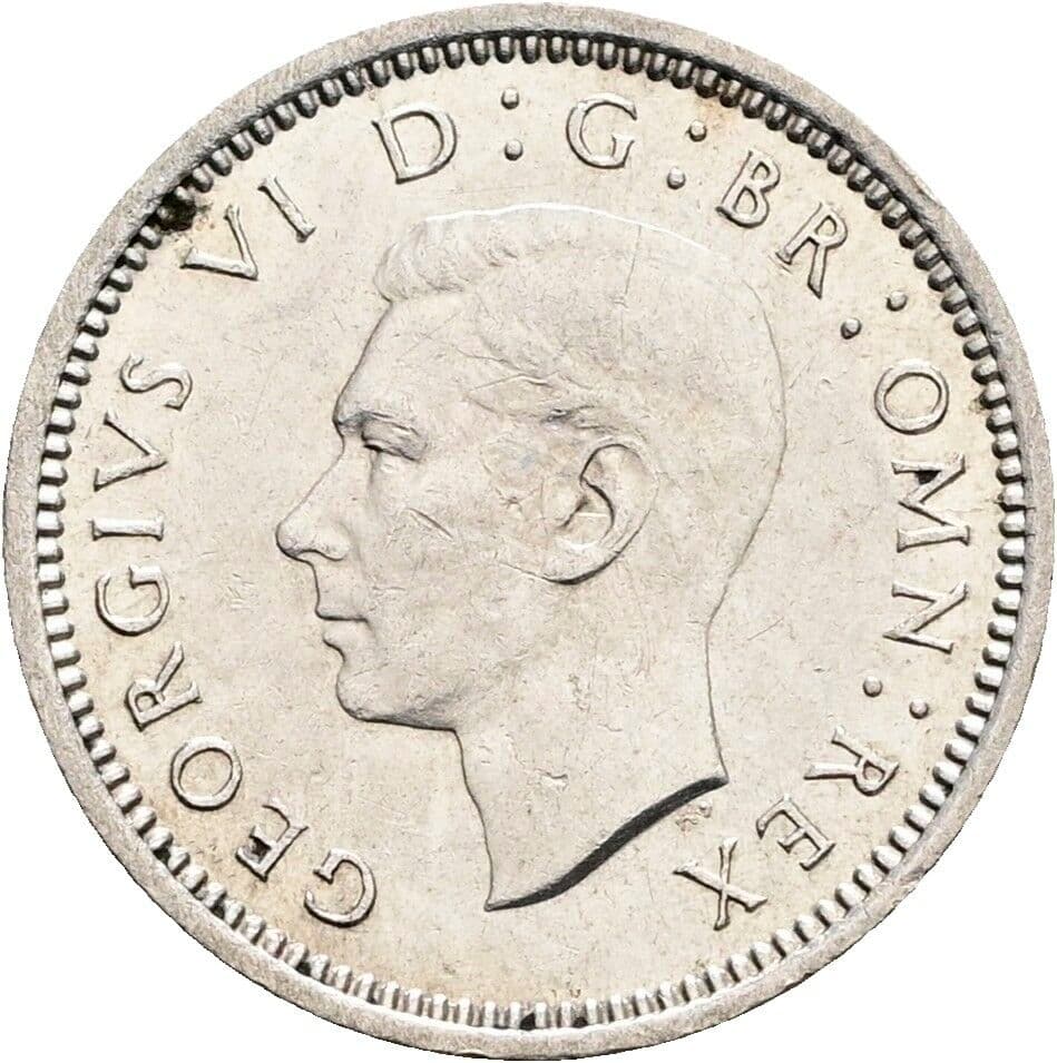 3 Pence Georg VI. (1936-1952) 1940 – Vorderseite