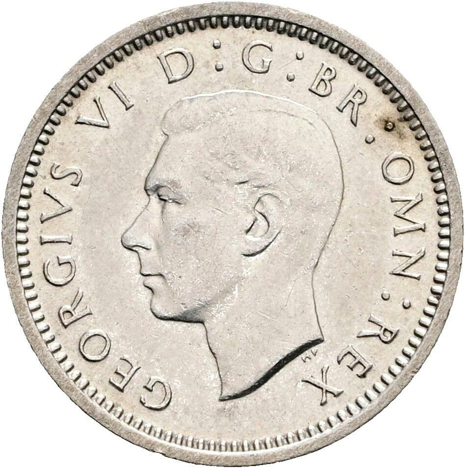 3 Pence Georg VI. (1936-1952) 1937 – Vorderseite