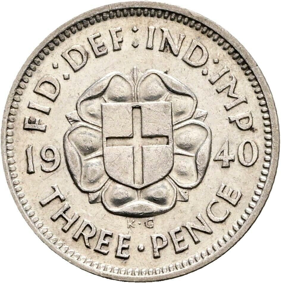 3 Pence Georg VI. (1936-1952) 1940 – Rückseite