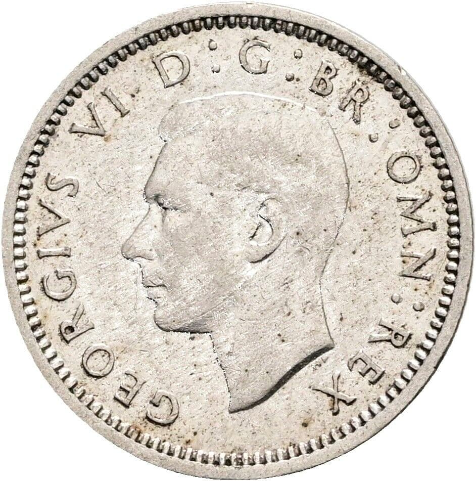 3 Pence Georg VI. (1936-1952) 1940 – Vorderseite