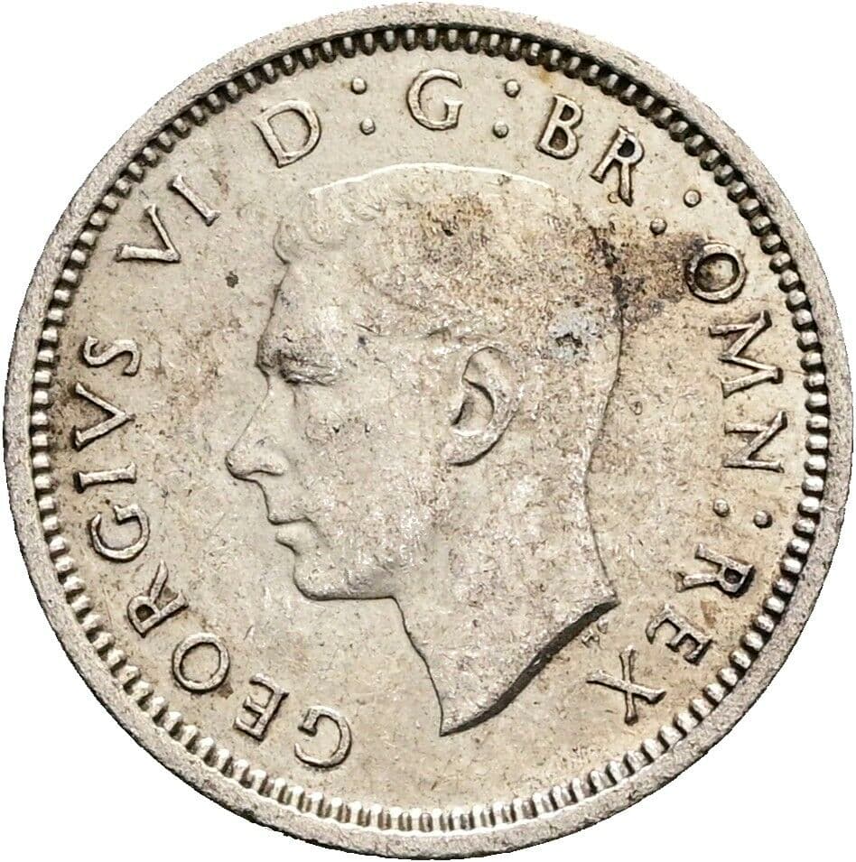 3 Pence Georg VI. (1936-1952) 1940 – Vorderseite