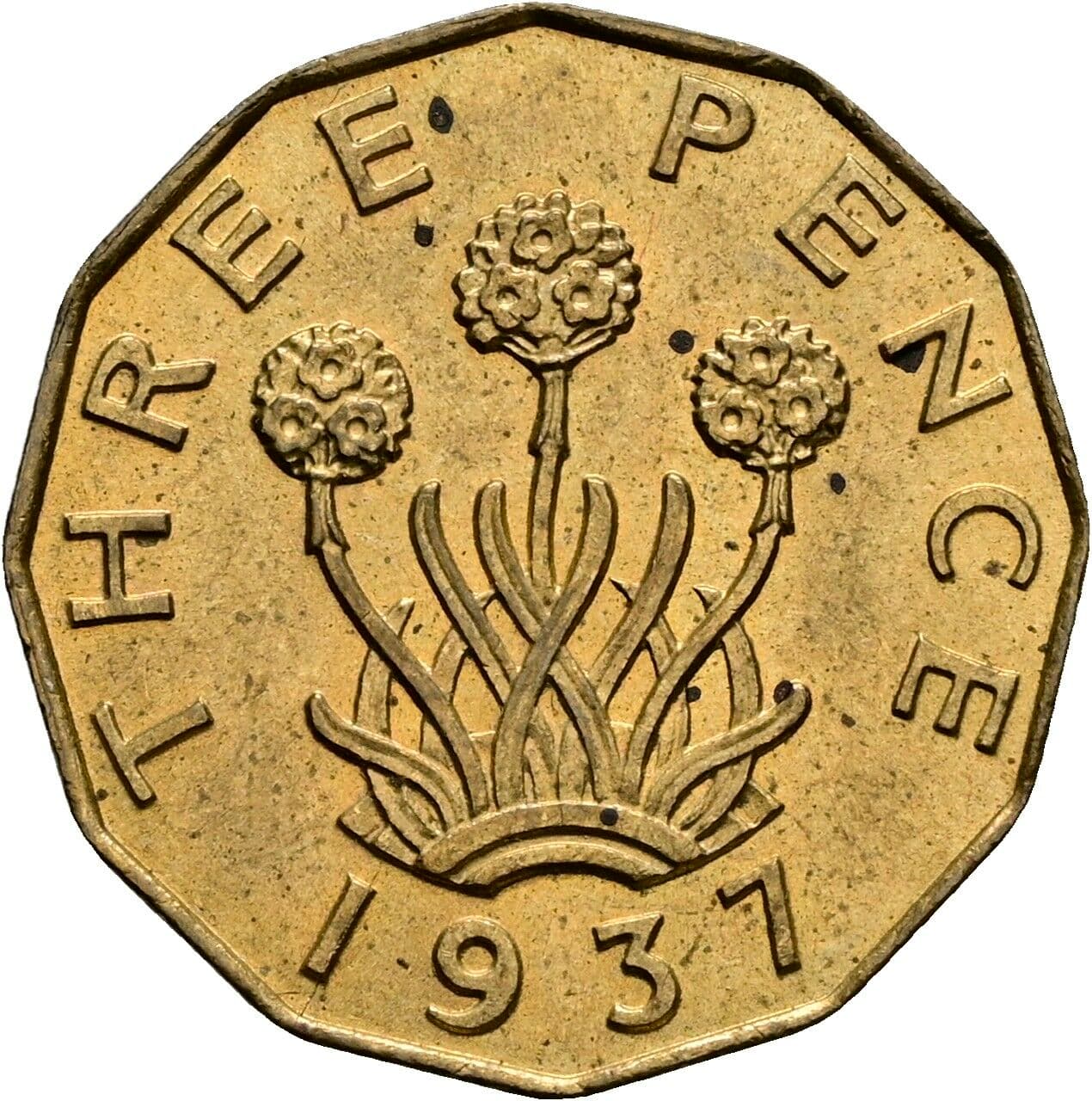 3 Pence Georg VI. (1936-1952) 1937 – Rückseite