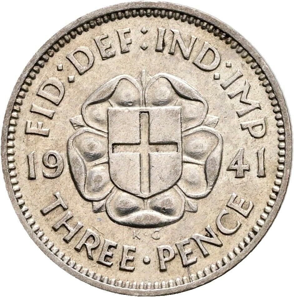 3 Pence Georg VI. (1936-1952) 1941 – Rückseite