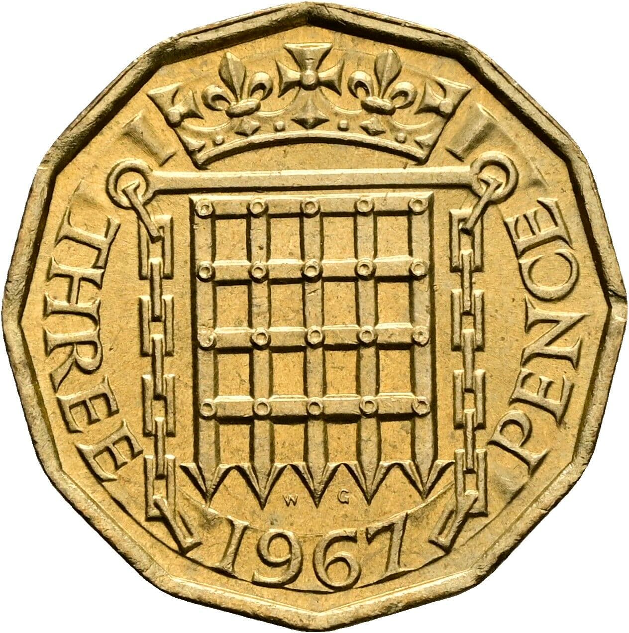 3 Pence 1967 – Rückseite