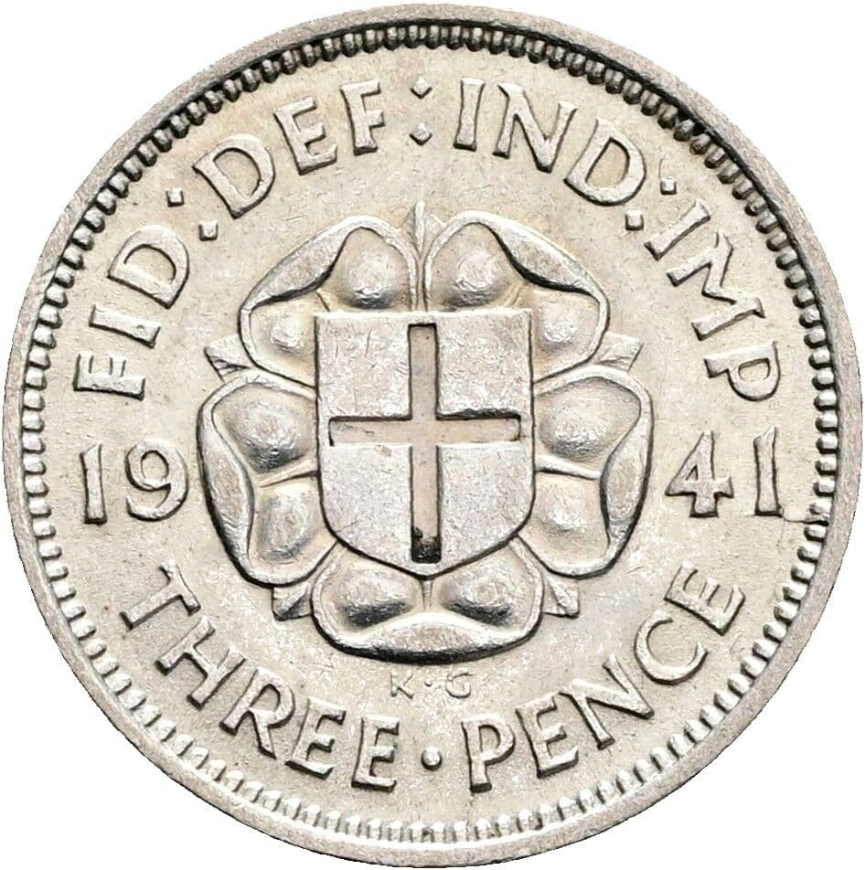 3 Pence Georg VI. (1936-1952) 1941 – Rückseite