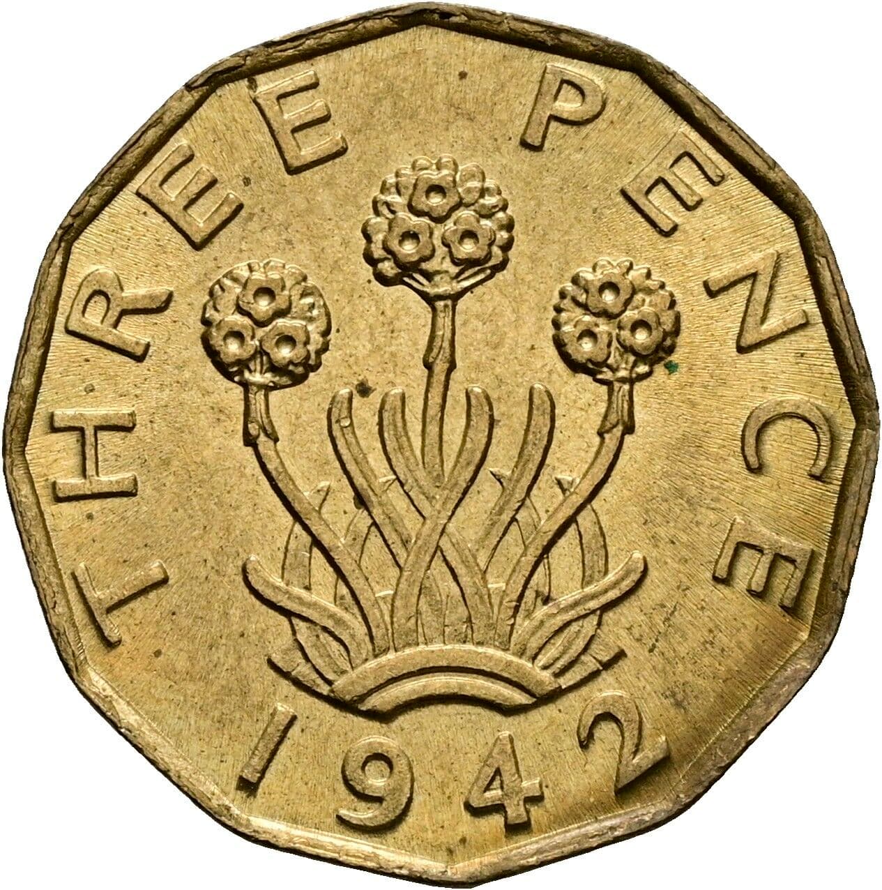 3 Pence George VI. 1936-1952 1942 – Rückseite