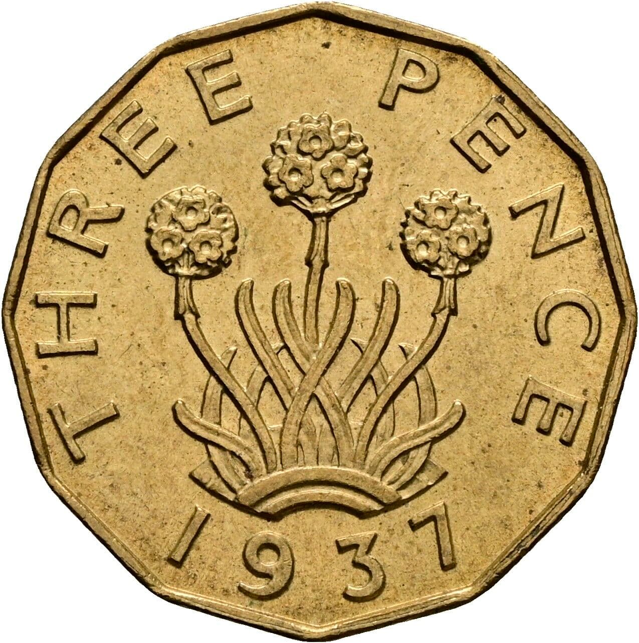 3 Pence George VI. 1936-1952 1937 – Rückseite