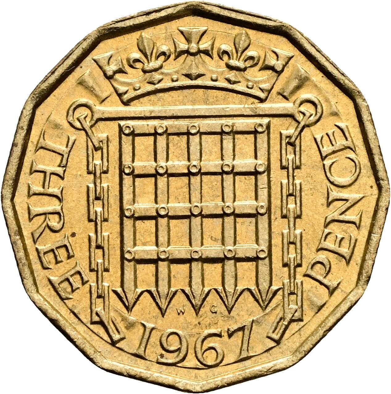 3 Pence Elisabeth II. 1952-2022 1967 – Rückseite