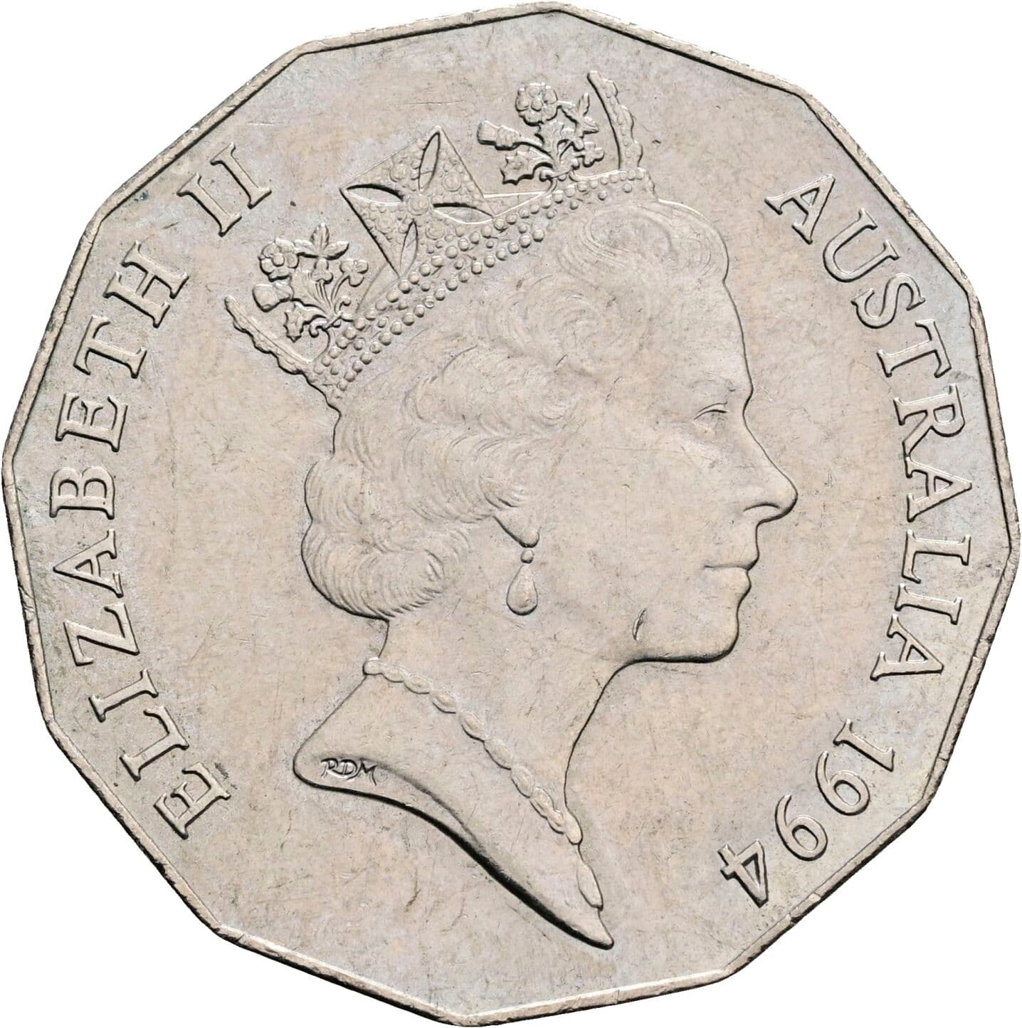 50 Cents Elisabeth II. 1952-2022 1994 – Rückseite