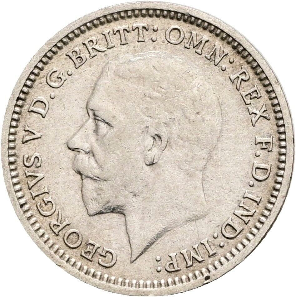 3 Pence Georg V. (1910-1936) 1934 – Vorderseite