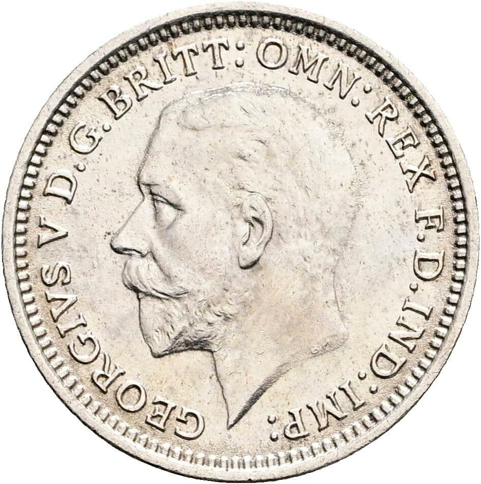 3 Pence Georg V. (1910-1936) 1934 – Vorderseite