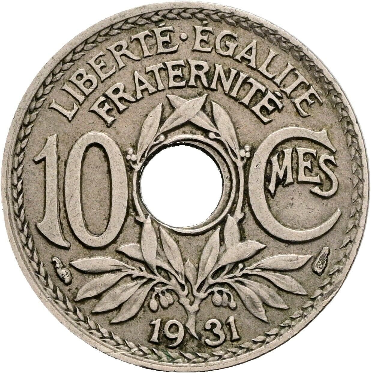 10 Centimes 1931 – Vorderseite