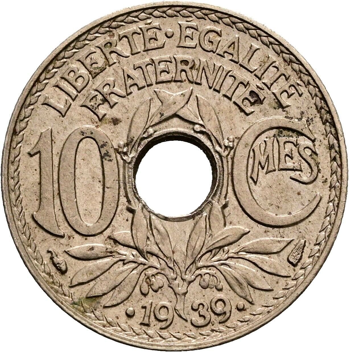 10 Centimes 1939 – Vorderseite