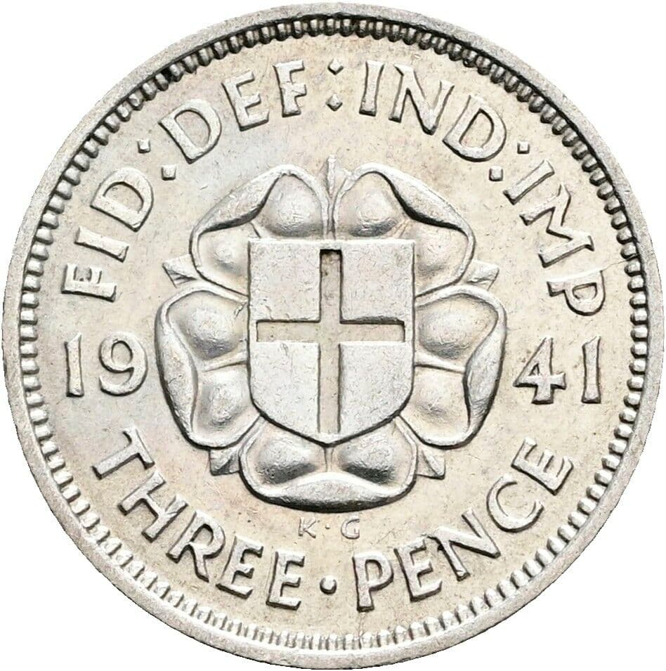 3 Pence Georg VI. (1936-1952) 1941 – Rückseite