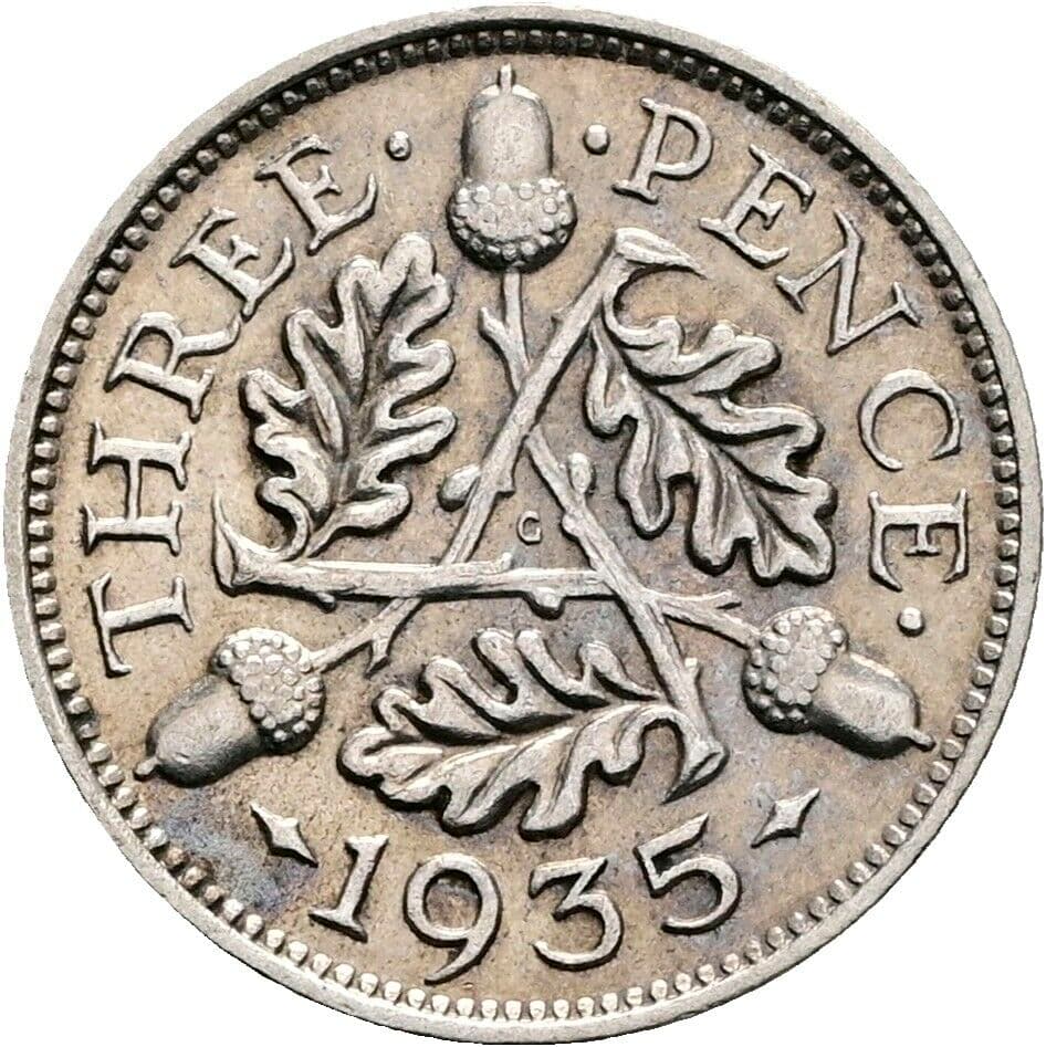 3 Pence Georg V. (1910-1936) 1935 – Rückseite