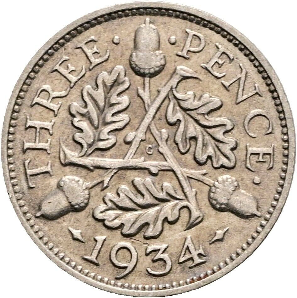 3 Pence George V. 1934 – Rückseite