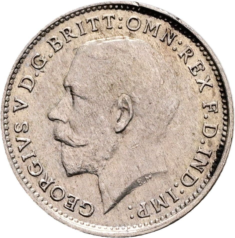3 Pence George V. 1921 – Vorderseite