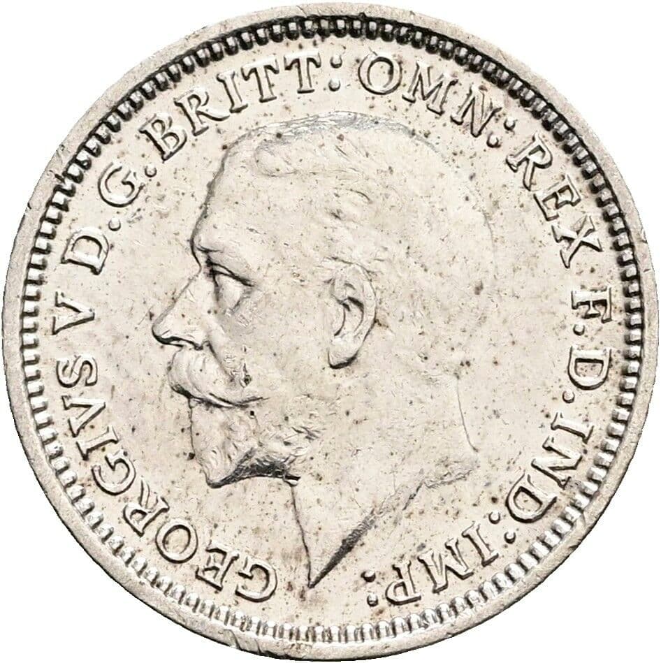 3 Pence Georg V. (1910-1936) 1934 – Vorderseite