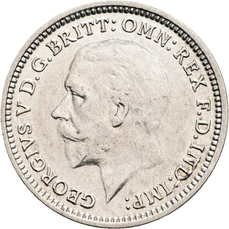 3 Pence Georg V. (1910-1936) 1934 – Vorderseite