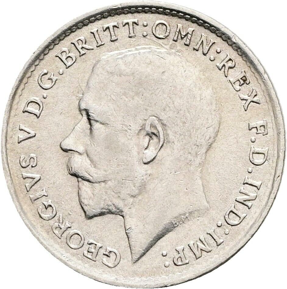 3 Pence 1919 – Vorderseite