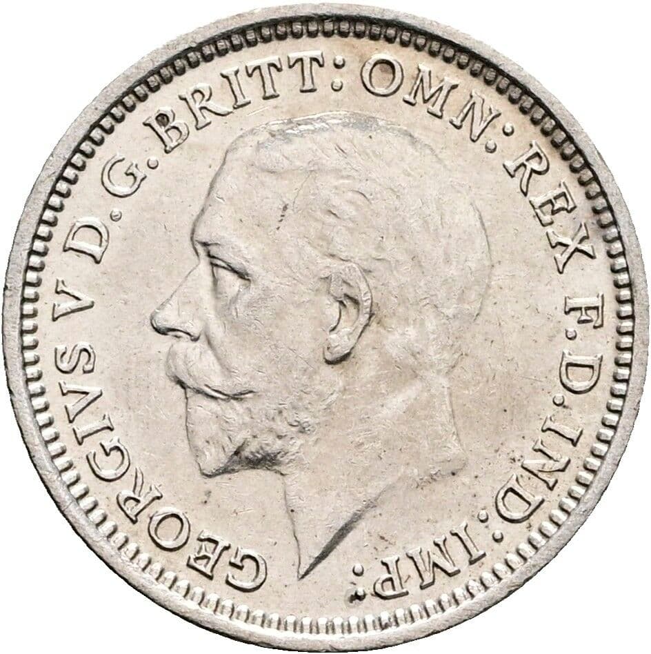 3 Pence George V. 1933 – Vorderseite